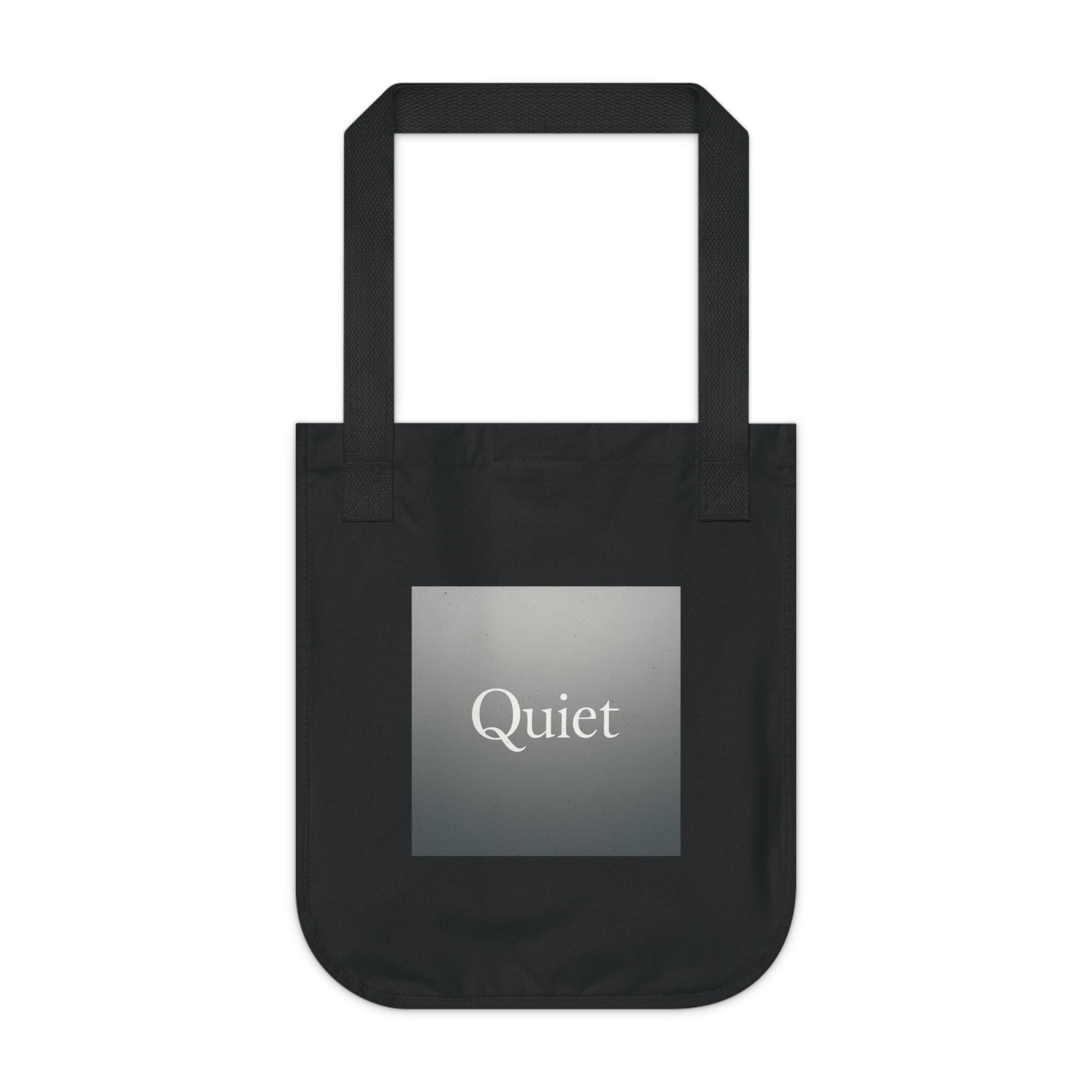 Quiet Square Canvas Tote — Minimalist Organic Grocery & Book Bag