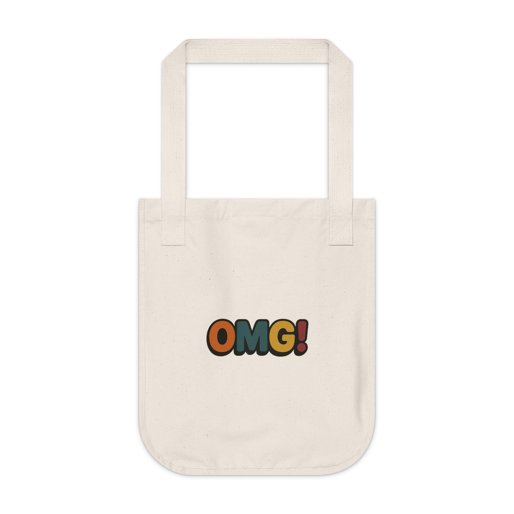 OMG! Retro Graphic Tote Bag — Organic Canvas Beach & Market Shopper