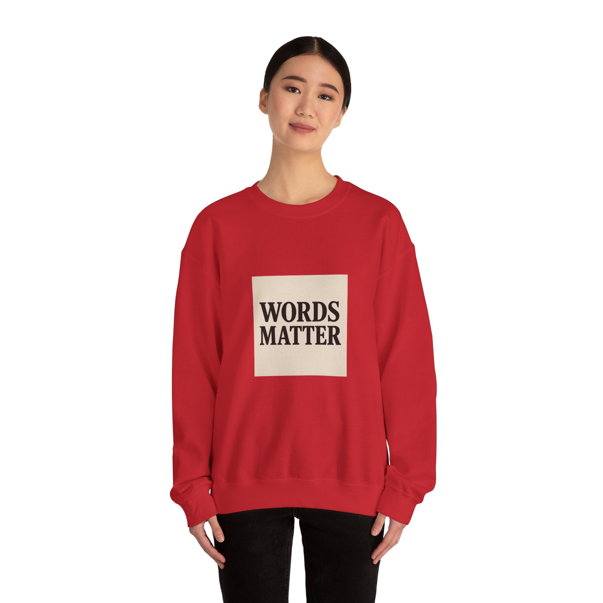 Words Matter Sweatshirt — Neutral Minimalist Crewneck