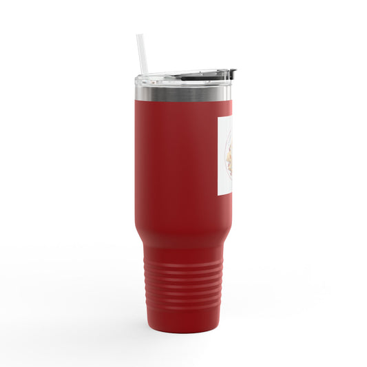 40oz Insulated Travel Mug — 'Survivor of Technology' Vintage Typewriter Design