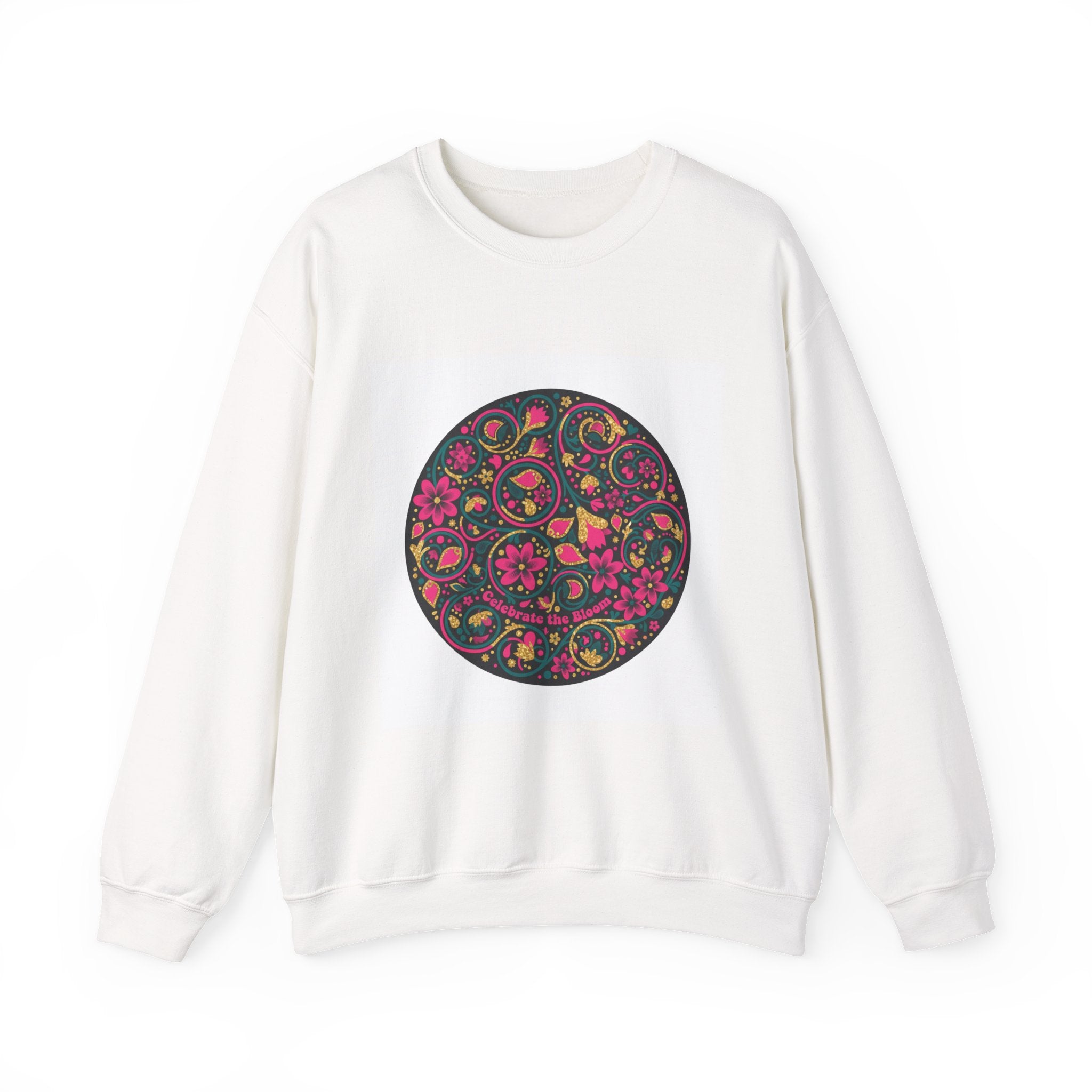 Disco Floral Paisley Circle Sweatshirt | retro party, 70s revival
