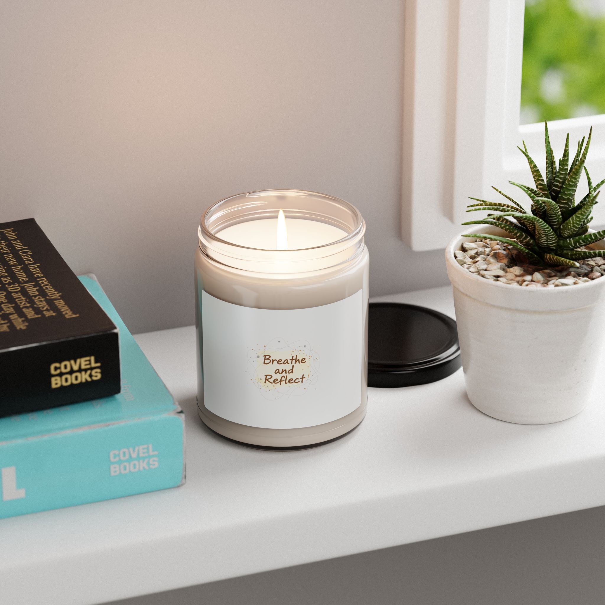 Breathe and Reflect Candle, Soy Jar | Note to Self analogue reminder