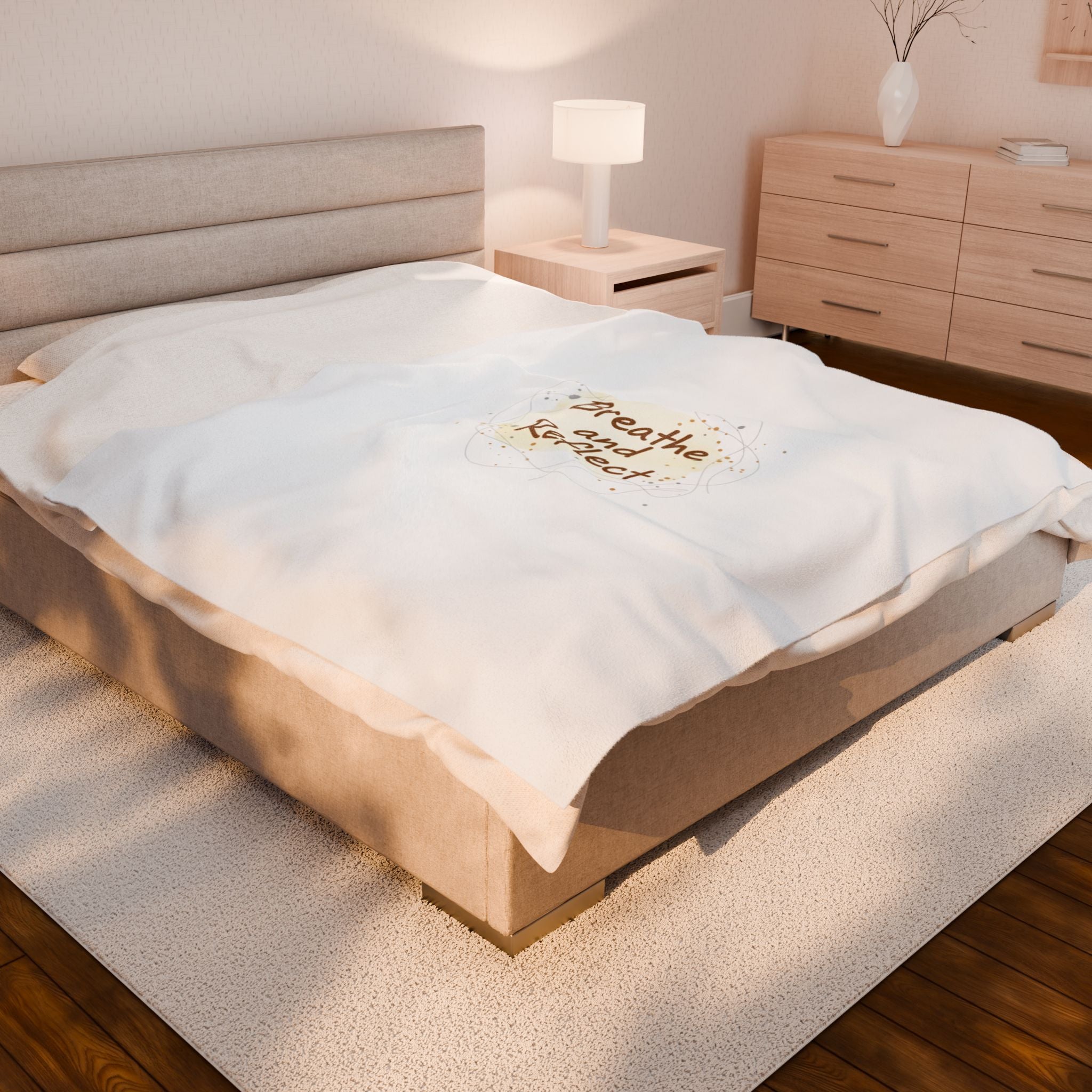 Breathe and Reflect Velveteen Plush Blanket | note to self, handwritten reminder aesthetic
