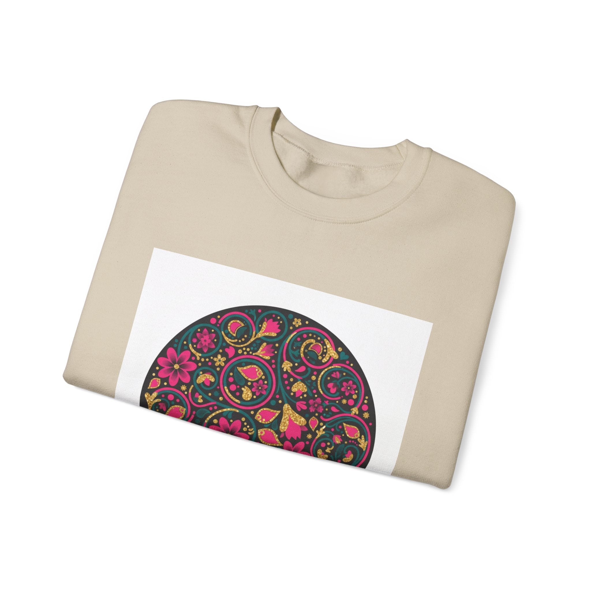 Disco Floral Paisley Circle Sweatshirt | retro party, 70s revival
