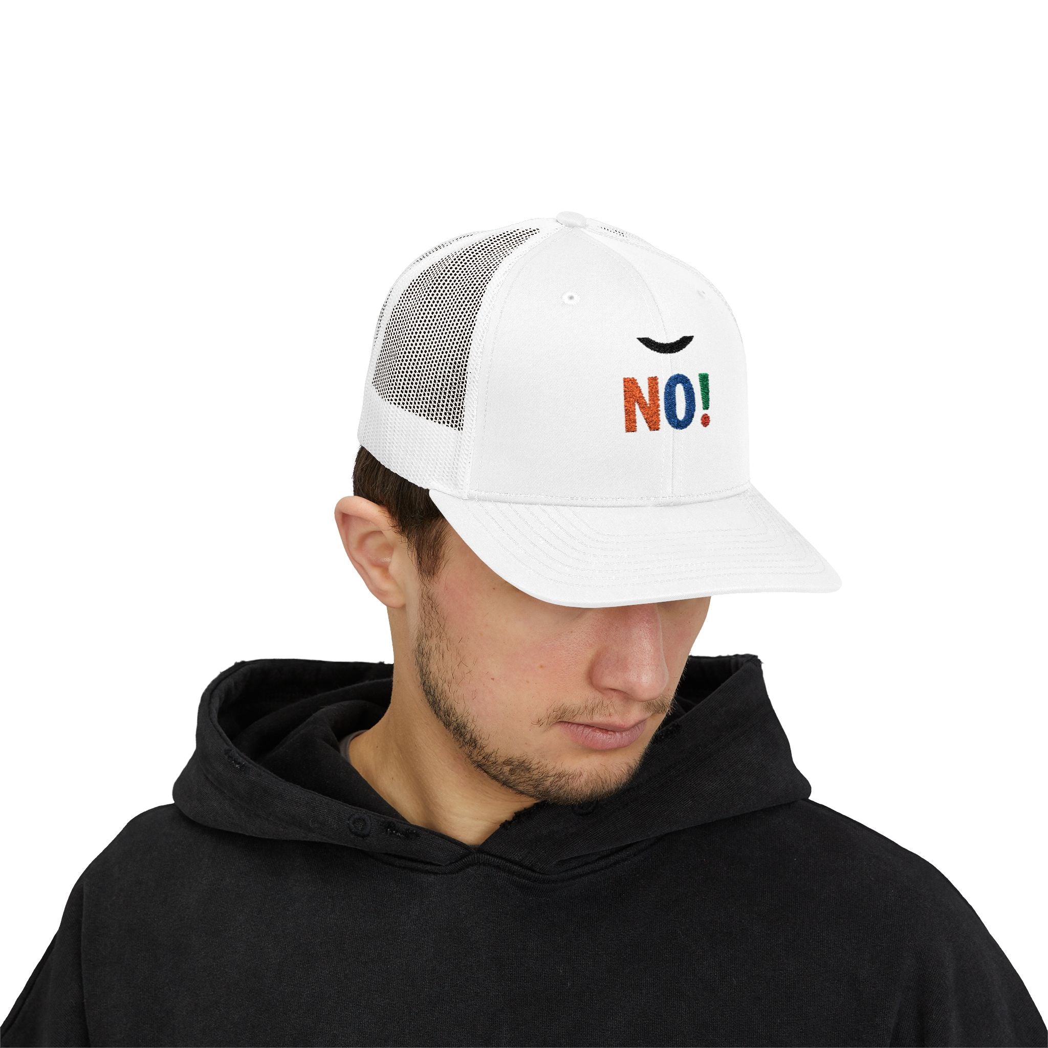NO! Multicolor Embroidered Trucker Cap — Casual Snapback Hat