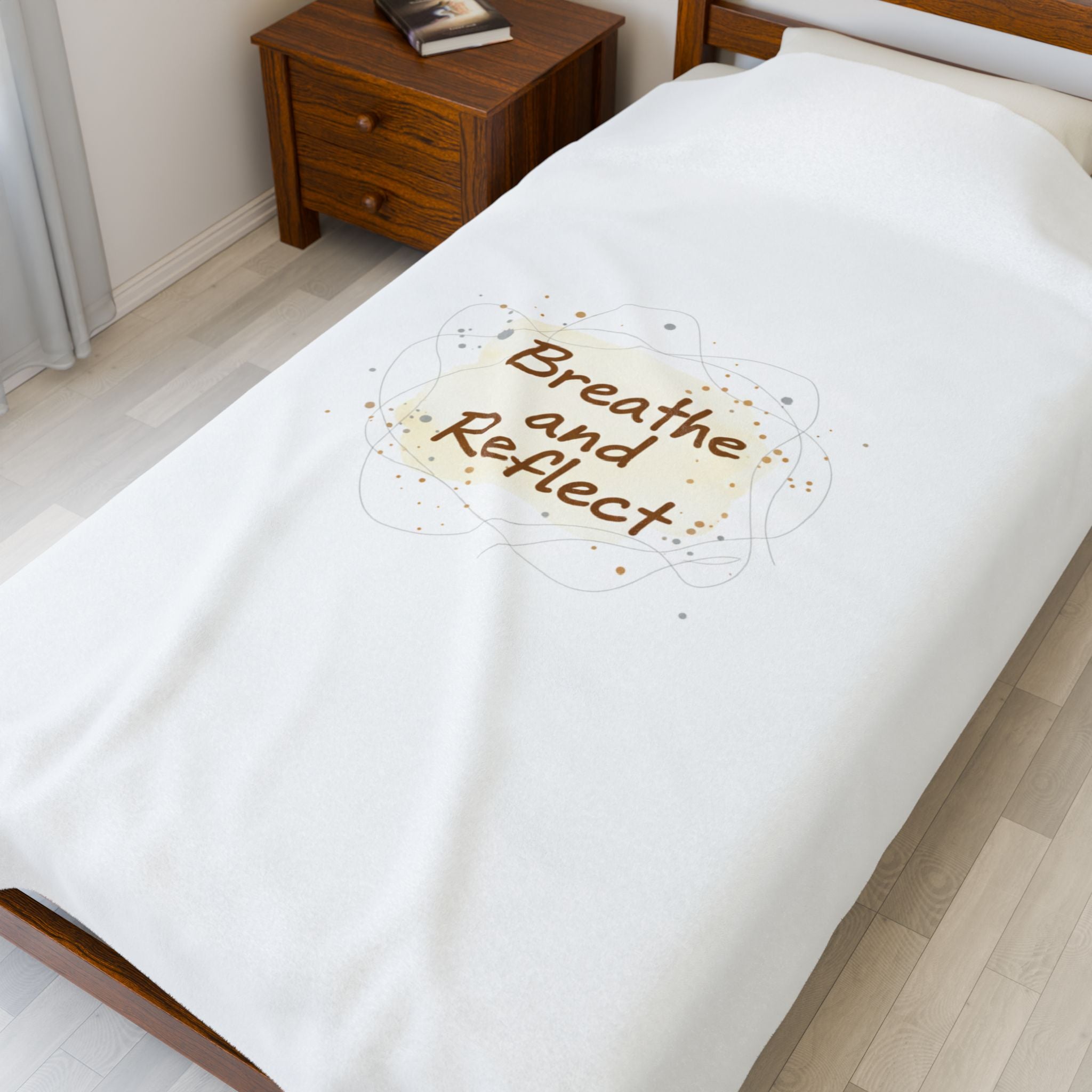 Breathe and Reflect Velveteen Plush Blanket | note to self, handwritten reminder aesthetic