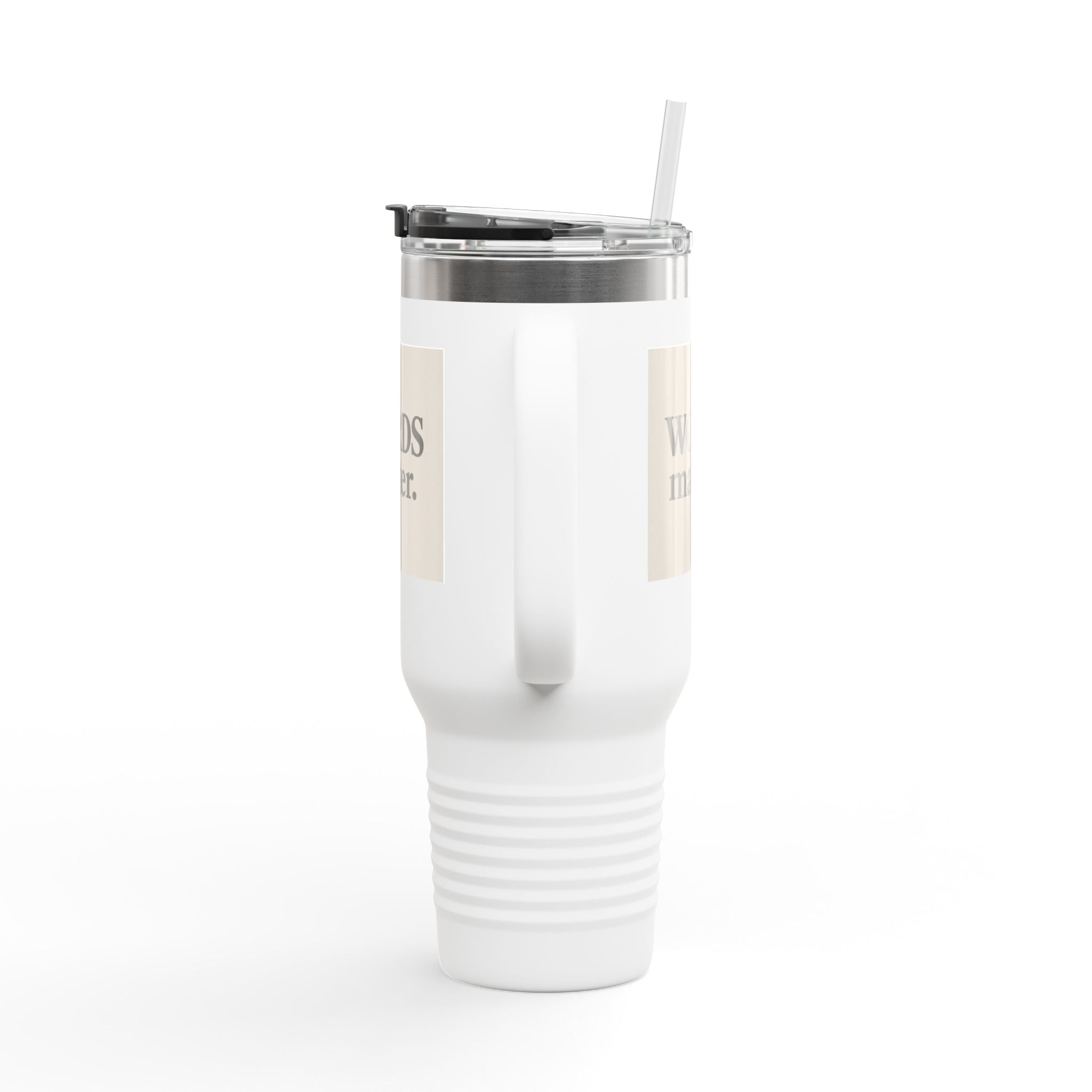 Travel Mug — “WORDS matter.” Insulated 40oz Tumbler for Writers & Advocates