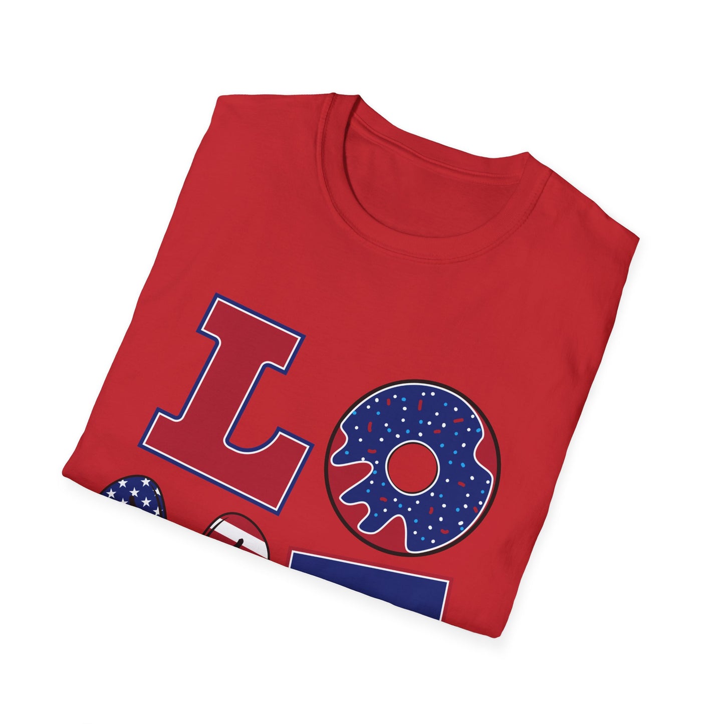 Patriotic LOVE T-Shirt – American Flag Stars & Stripes Fourth of July Tee