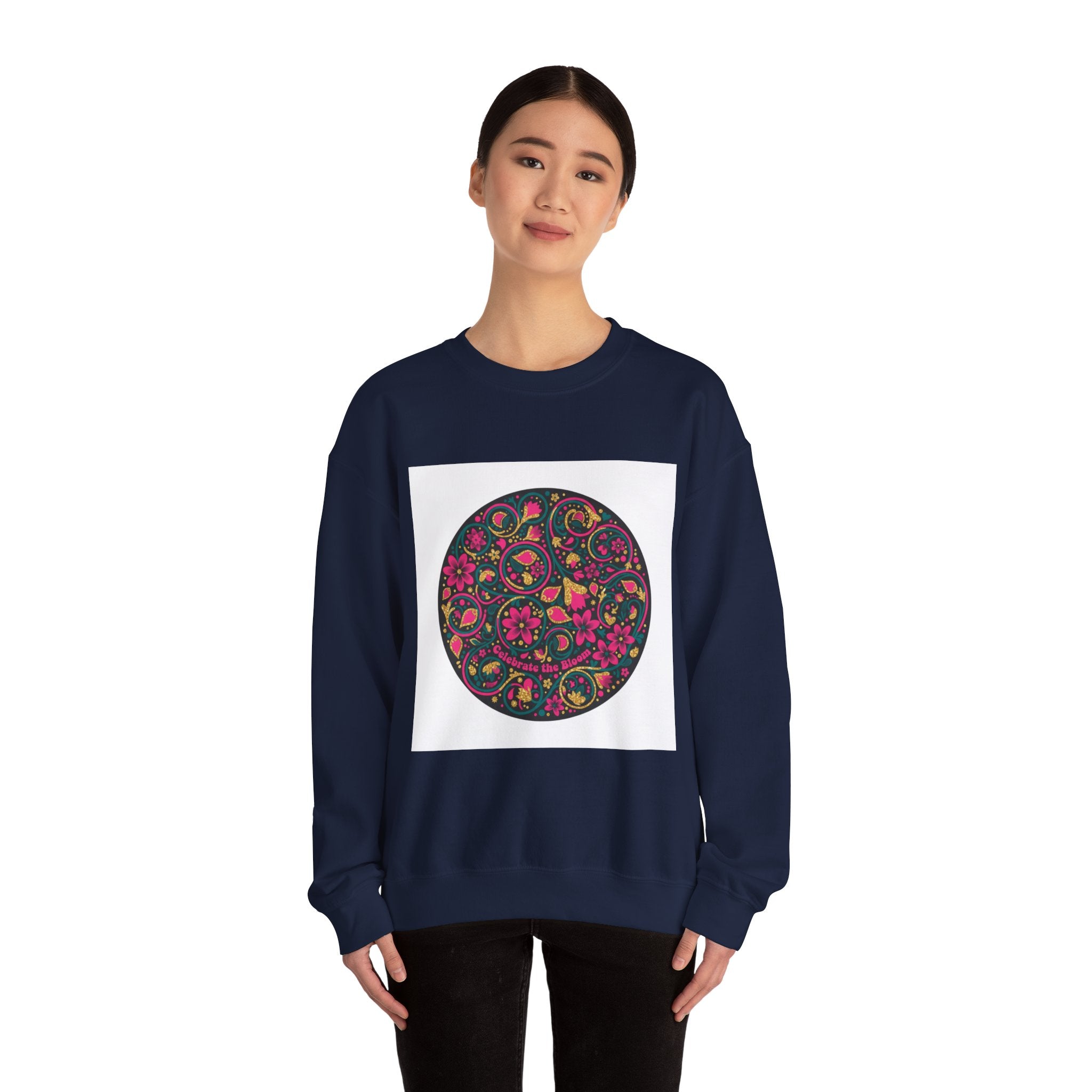 Disco Floral Paisley Circle Sweatshirt | retro party, 70s revival