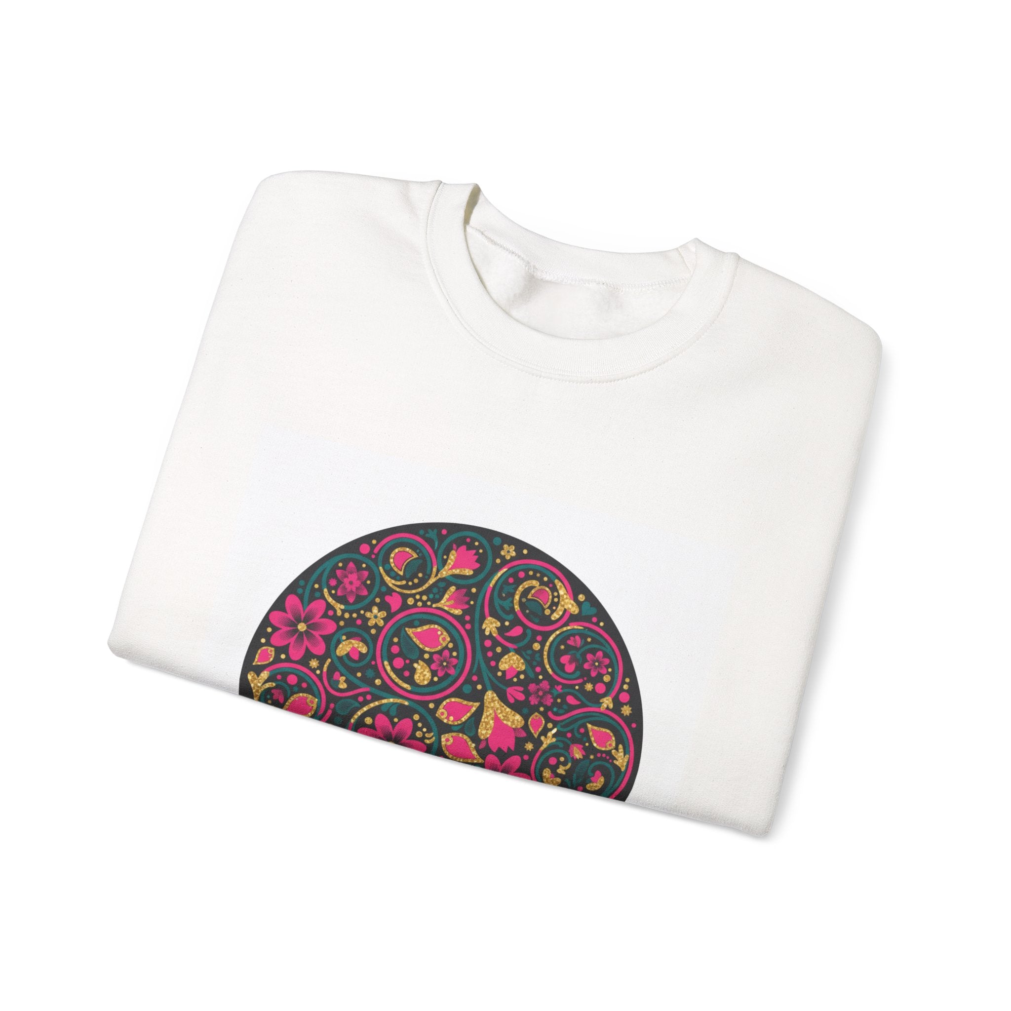Disco Floral Paisley Circle Sweatshirt | retro party, 70s revival