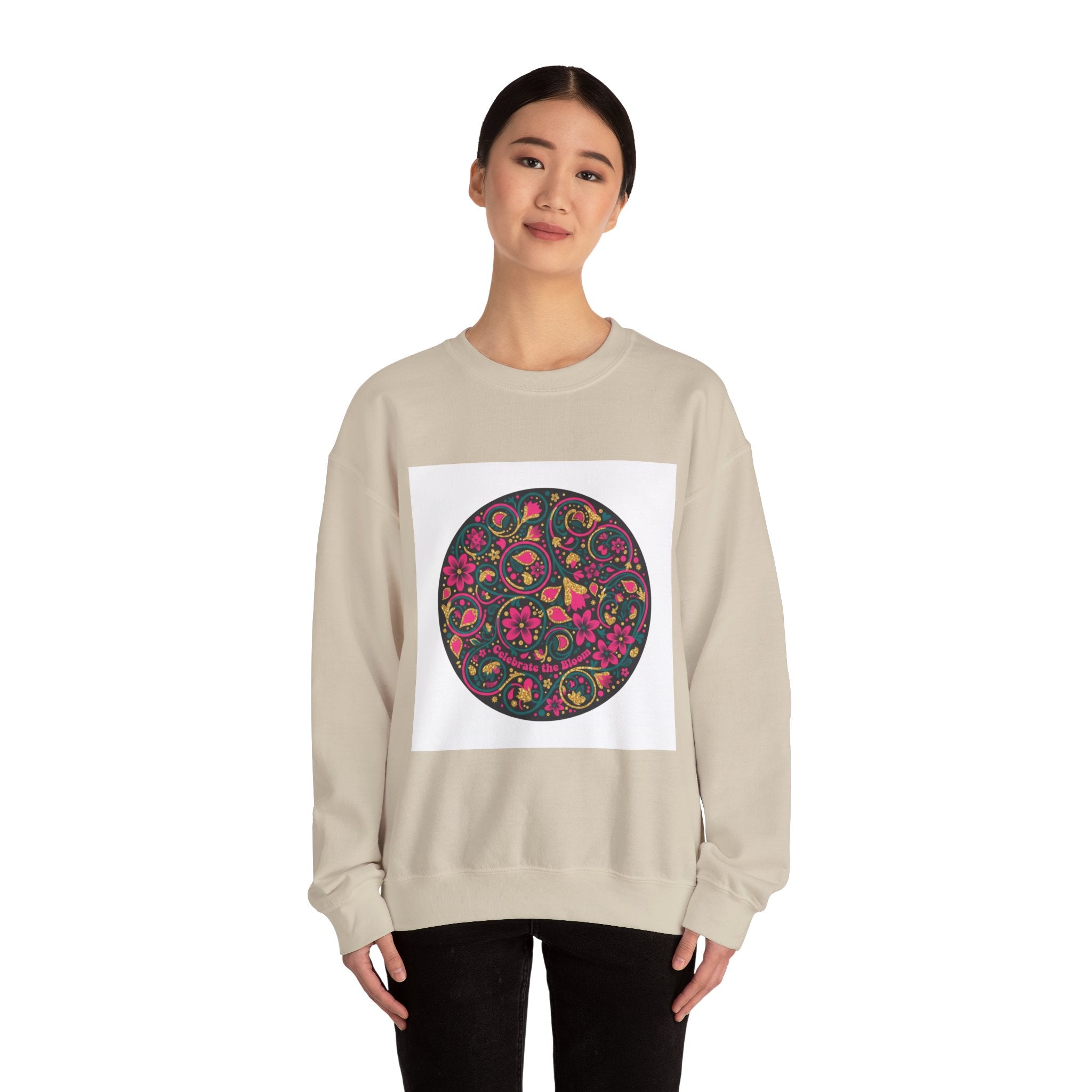 Disco Floral Paisley Circle Sweatshirt | retro party, 70s revival