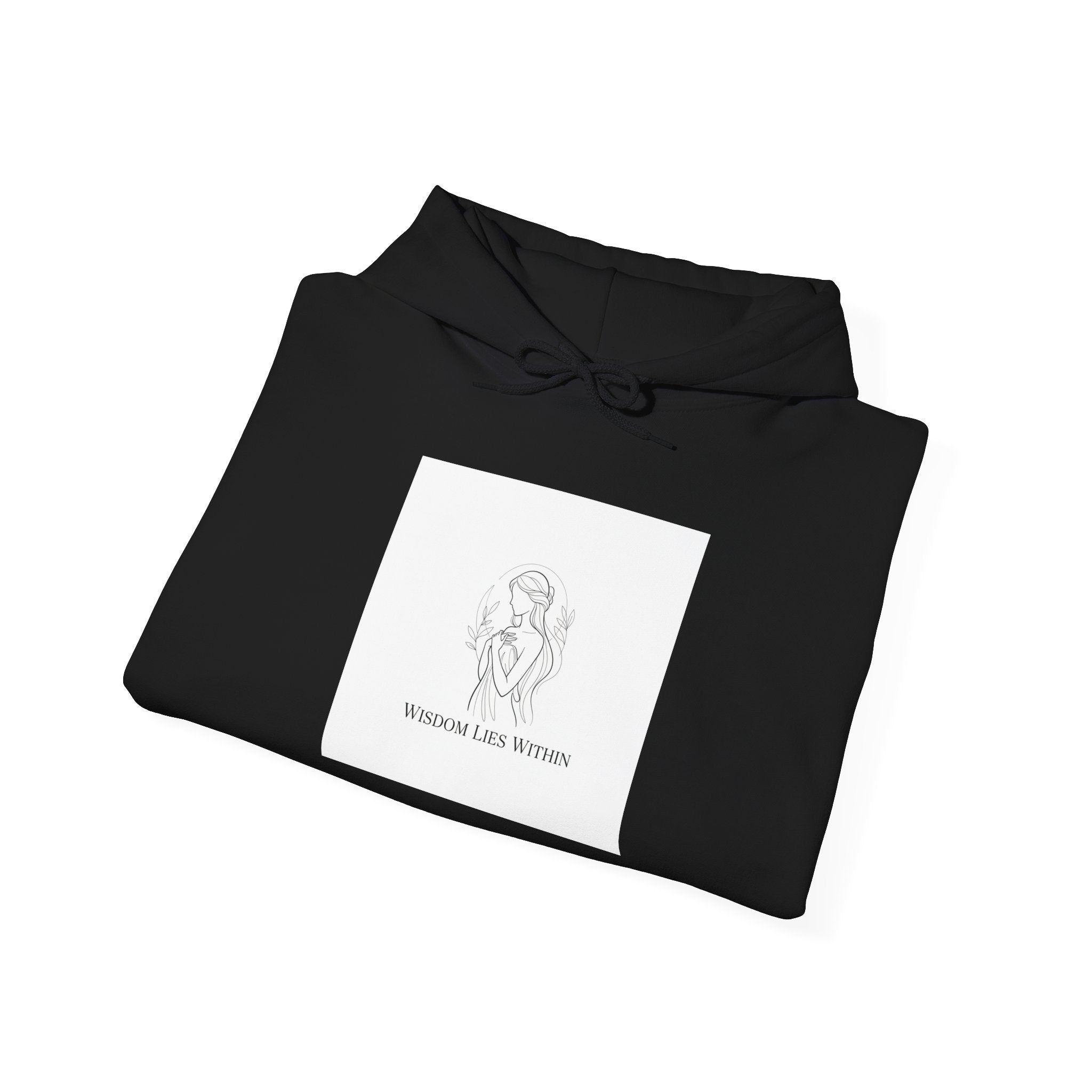 Fate Slogan Wing Motif Hoodie | Mythic Minimalism, Stoic Philosophy Art
