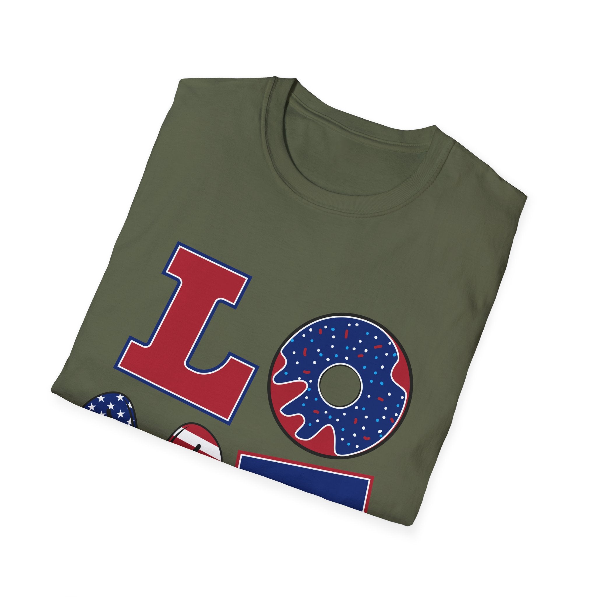 Patriotic LOVE T-Shirt – American Flag Stars & Stripes Fourth of July Tee