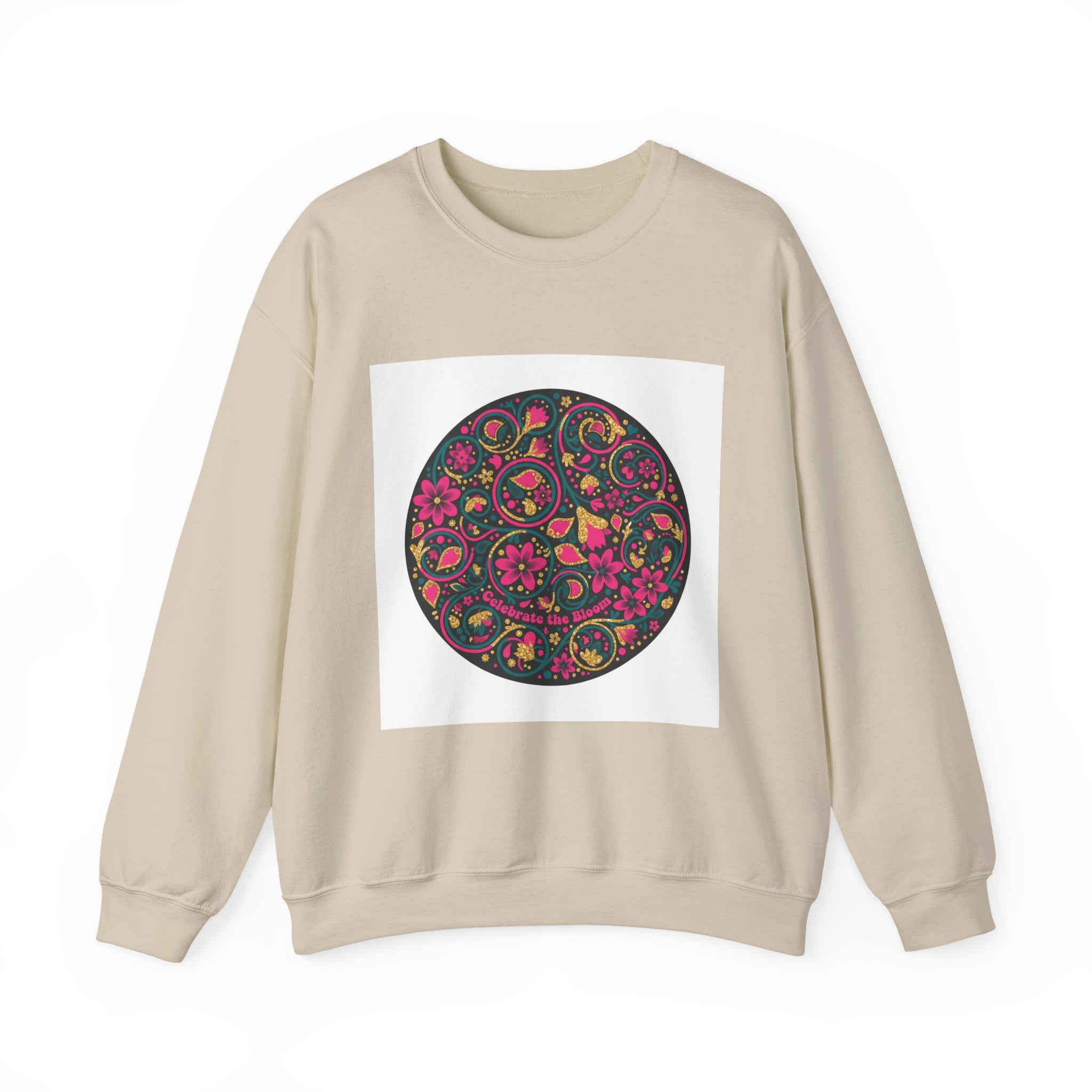 Disco Floral Paisley Circle Sweatshirt | retro party, 70s revival