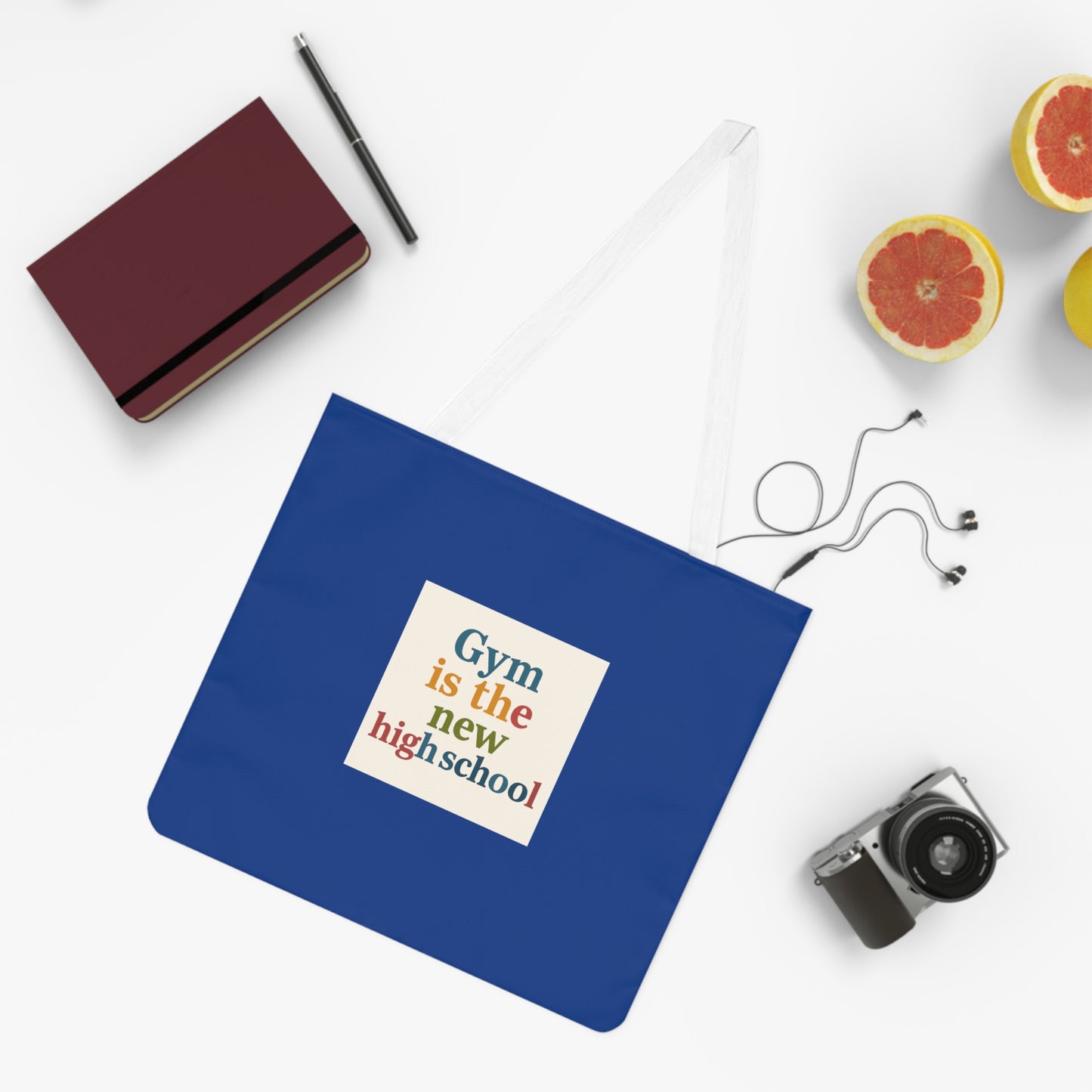 Gym Is The New High School Tote Bag — Funny Fitness Quote Shoulder Tote