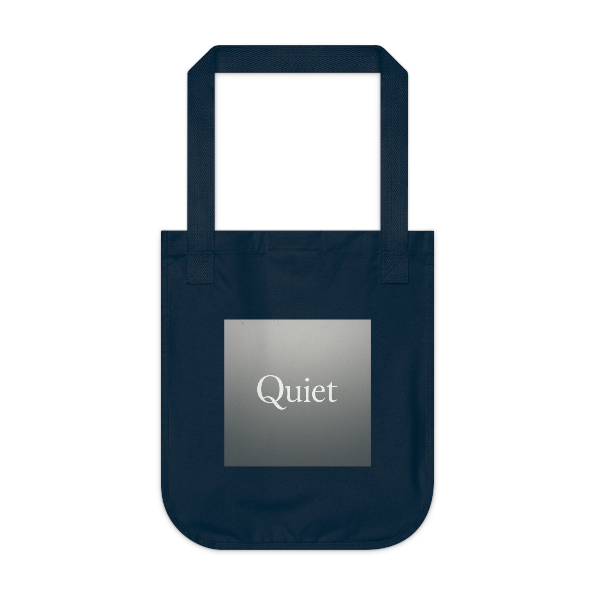 Quiet Square Canvas Tote — Minimalist Organic Grocery & Book Bag