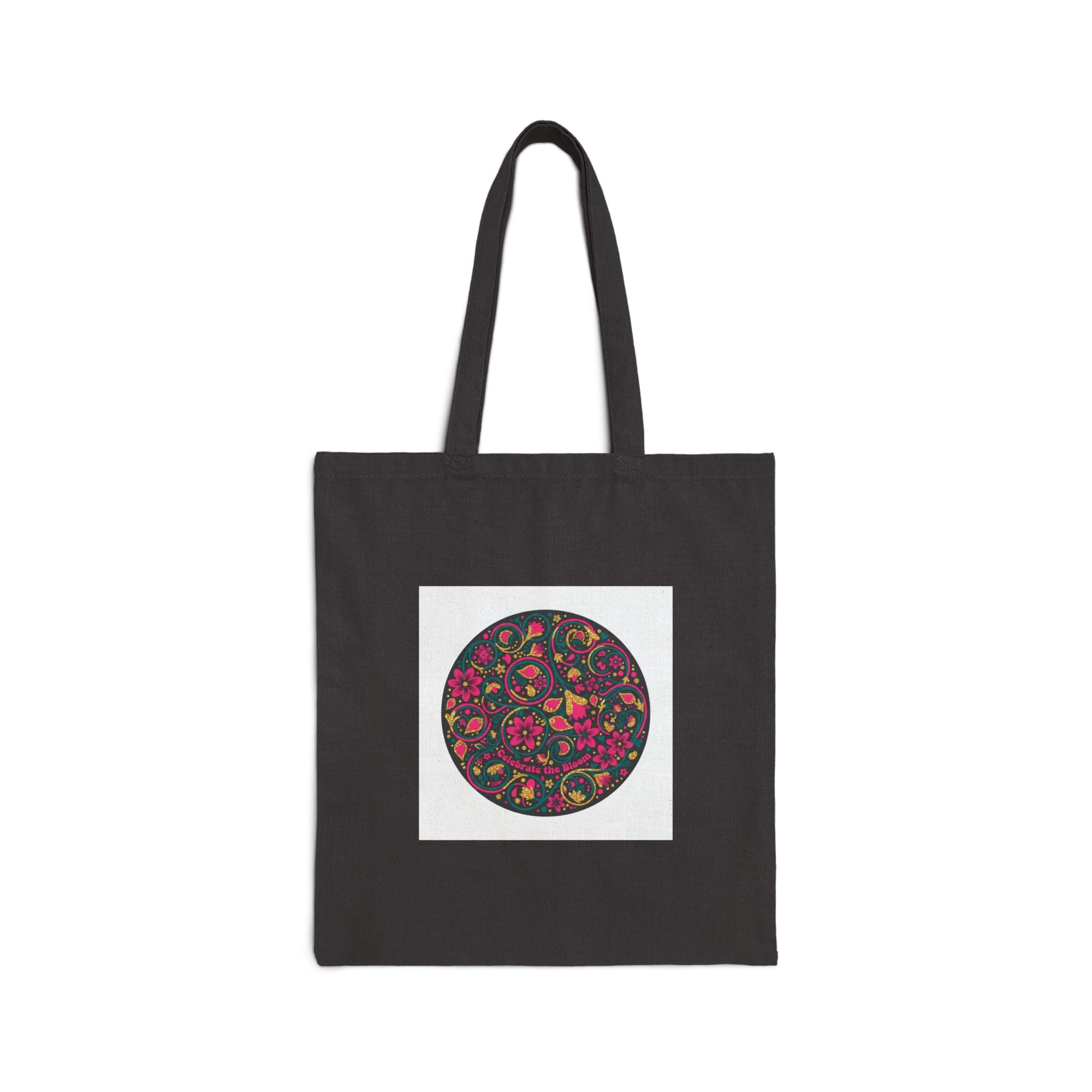Disco Florals Paisley Circle Tote | 70s Revival Retro Party Design