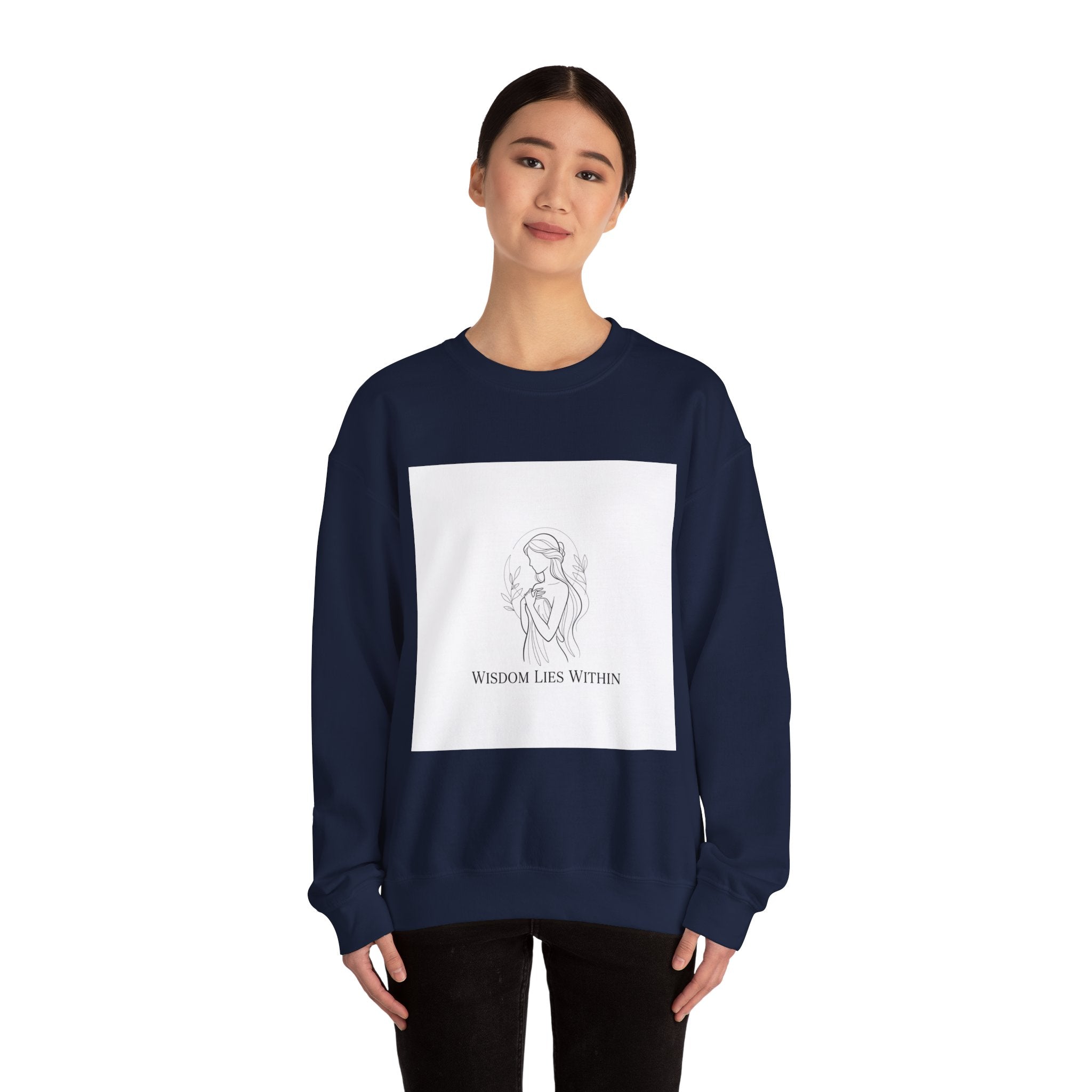 Wisdom Lies Within Crewneck Sweatshirt | mythic design, stoic philosophy art