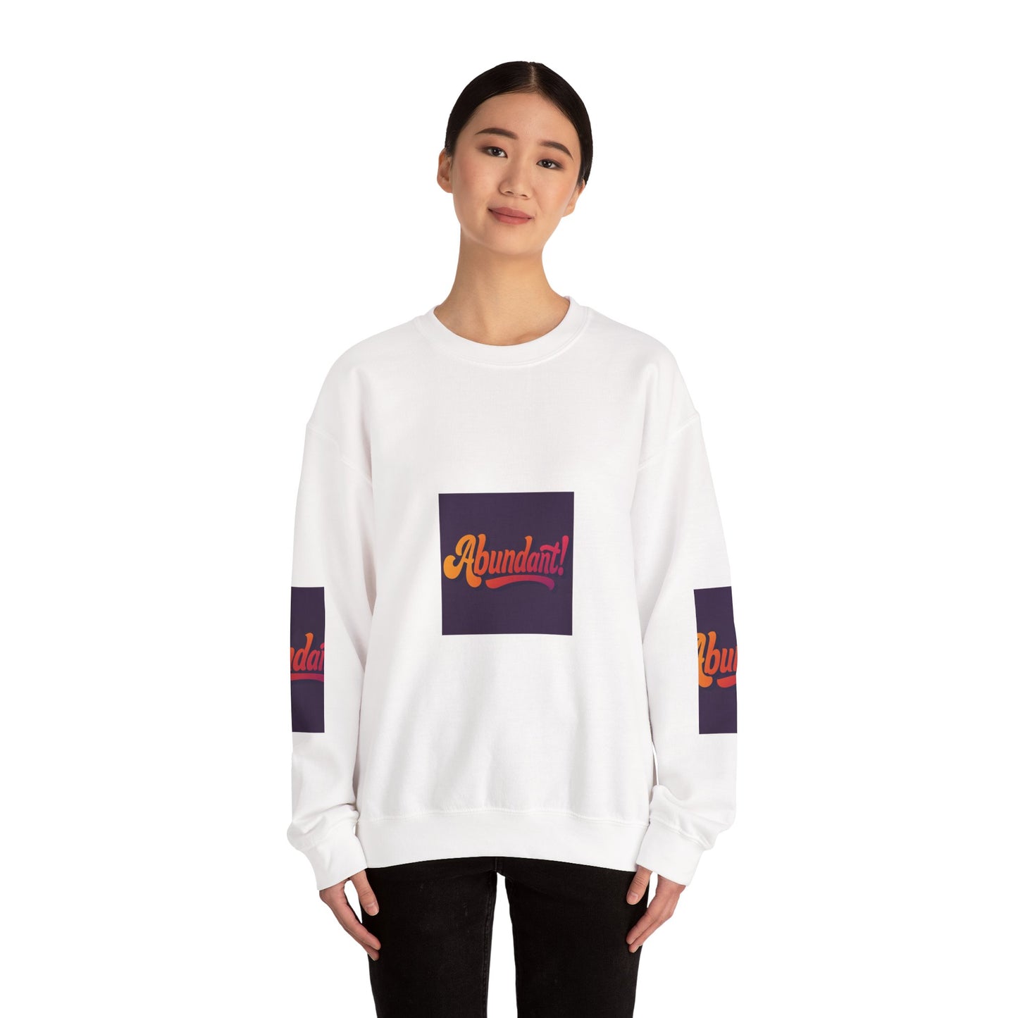 Crewneck Sweatshirt — "Abundant!" Retro Script Graphic
