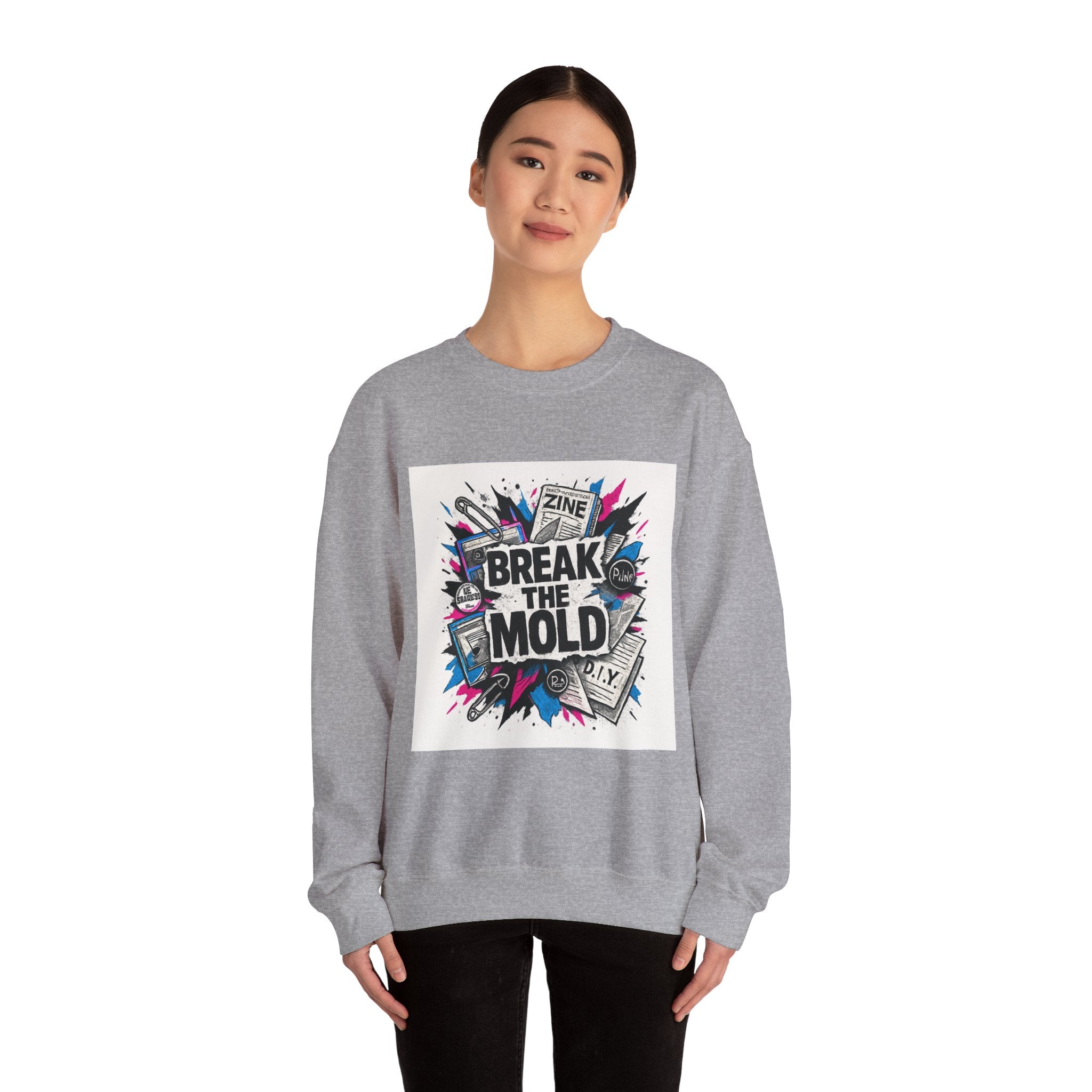 Break the Mold Sweatshirt — Graphic Crewneck for Creatives
