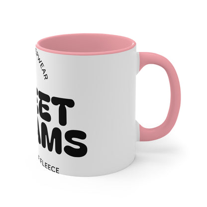 Accent Mug — 'Sweet Dreams' Pink Interior Coffee Cup, Custom Sleepwear Design