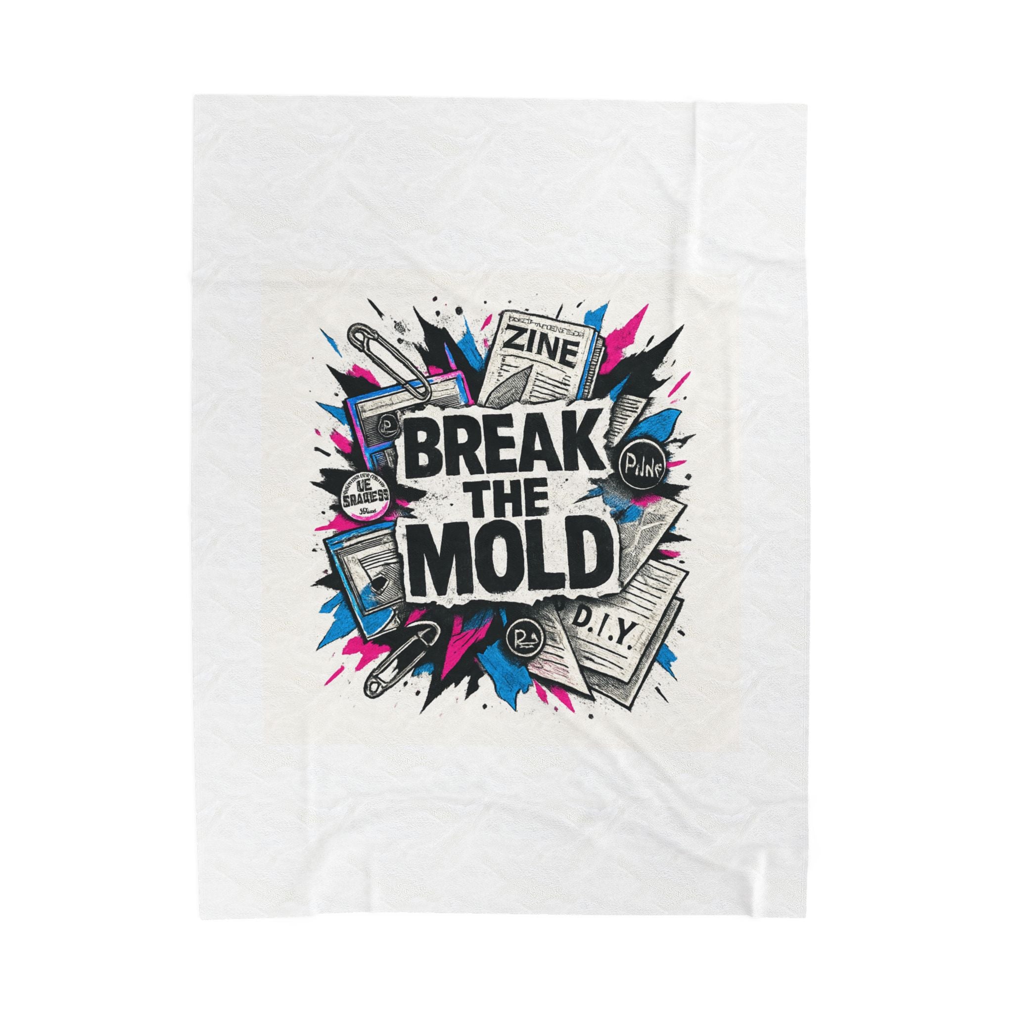 Velveteen Blanket — “Break the Mold” Graphic Throw for Creatives