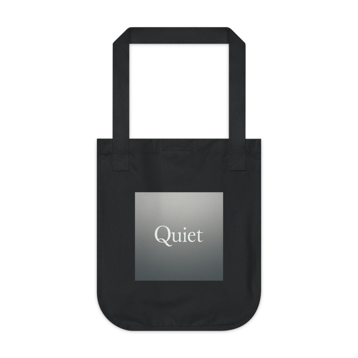 Quiet Square Canvas Tote — Minimalist Organic Grocery & Book Bag