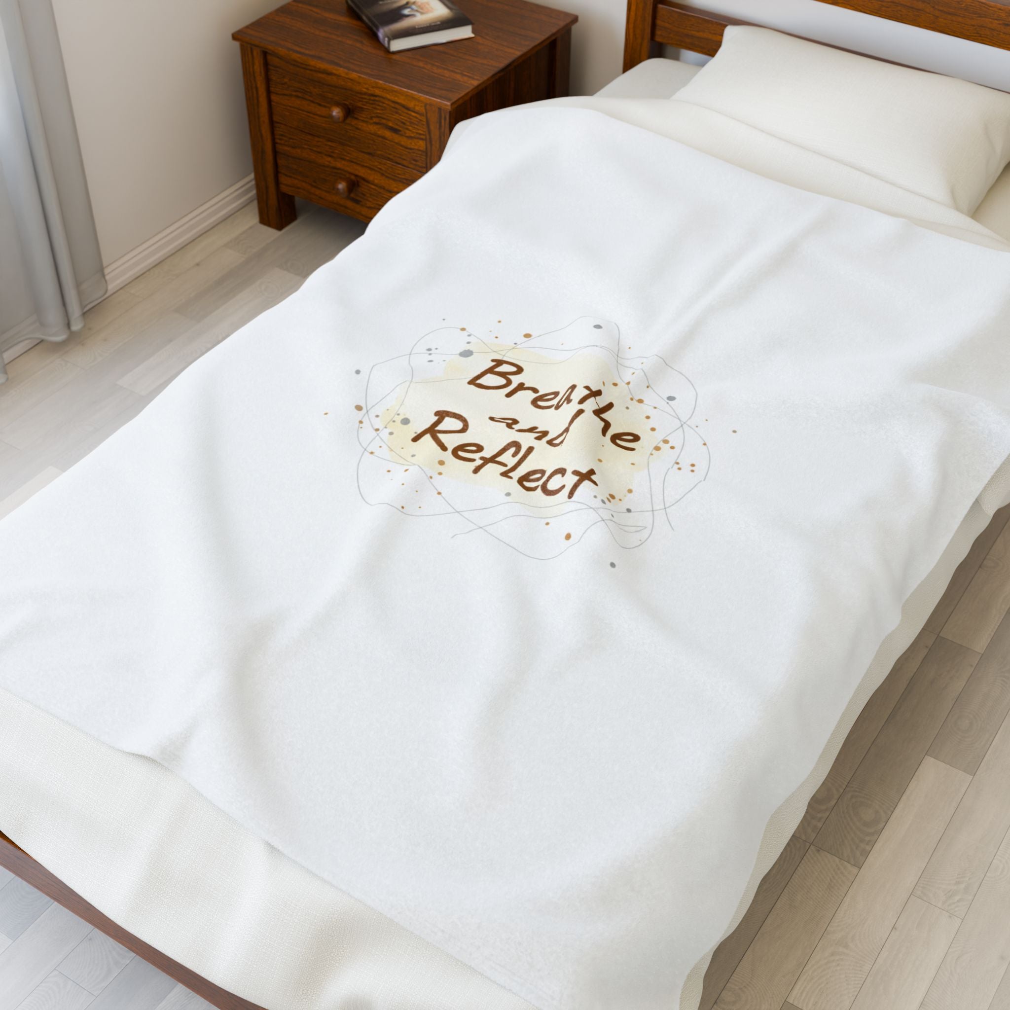 Breathe and Reflect Velveteen Plush Blanket | note to self, handwritten reminder aesthetic