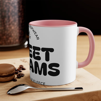 Accent Mug — 'Sweet Dreams' Pink Interior Coffee Cup, Custom Sleepwear Design