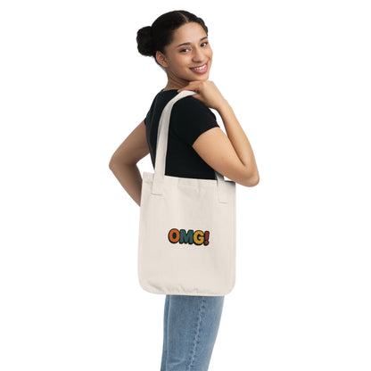 OMG! Retro Graphic Tote Bag — Organic Canvas Beach & Market Shopper