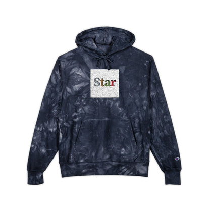 Tie-Dye Embroidered 'Star' Hoodie — Champion Style