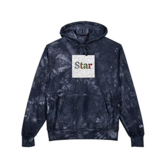 Tie-Dye Embroidered 'Star' Hoodie — Champion Style