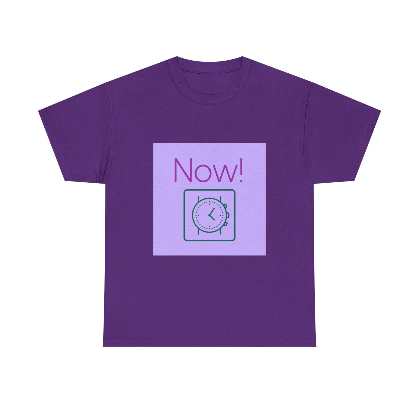 Now! Graphic Tee — Retro Clock Motivational T‑Shirt