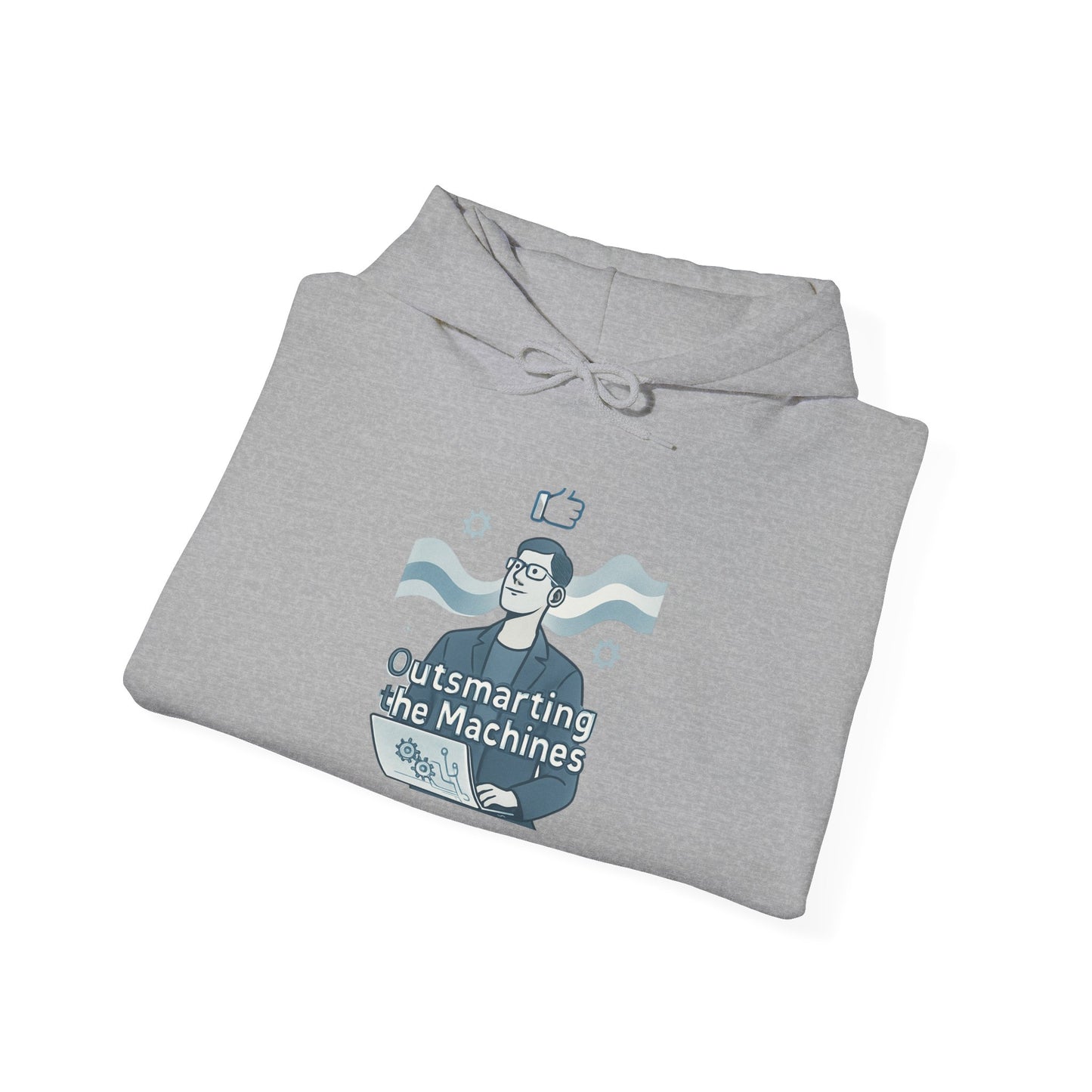 Outsmarting the Machines Hoodie — Retro Tech AI Graphic Sweatshirt