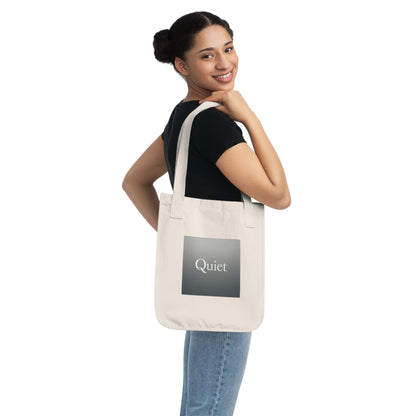 Quiet Square Canvas Tote — Minimalist Organic Grocery & Book Bag
