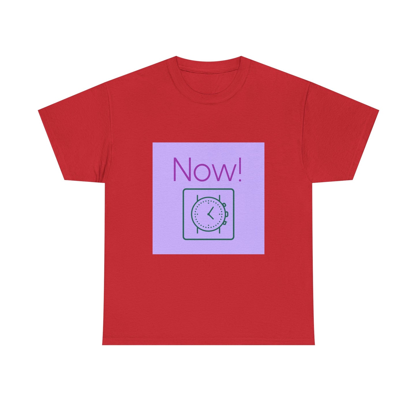 Now! Graphic Tee — Retro Clock Motivational T‑Shirt