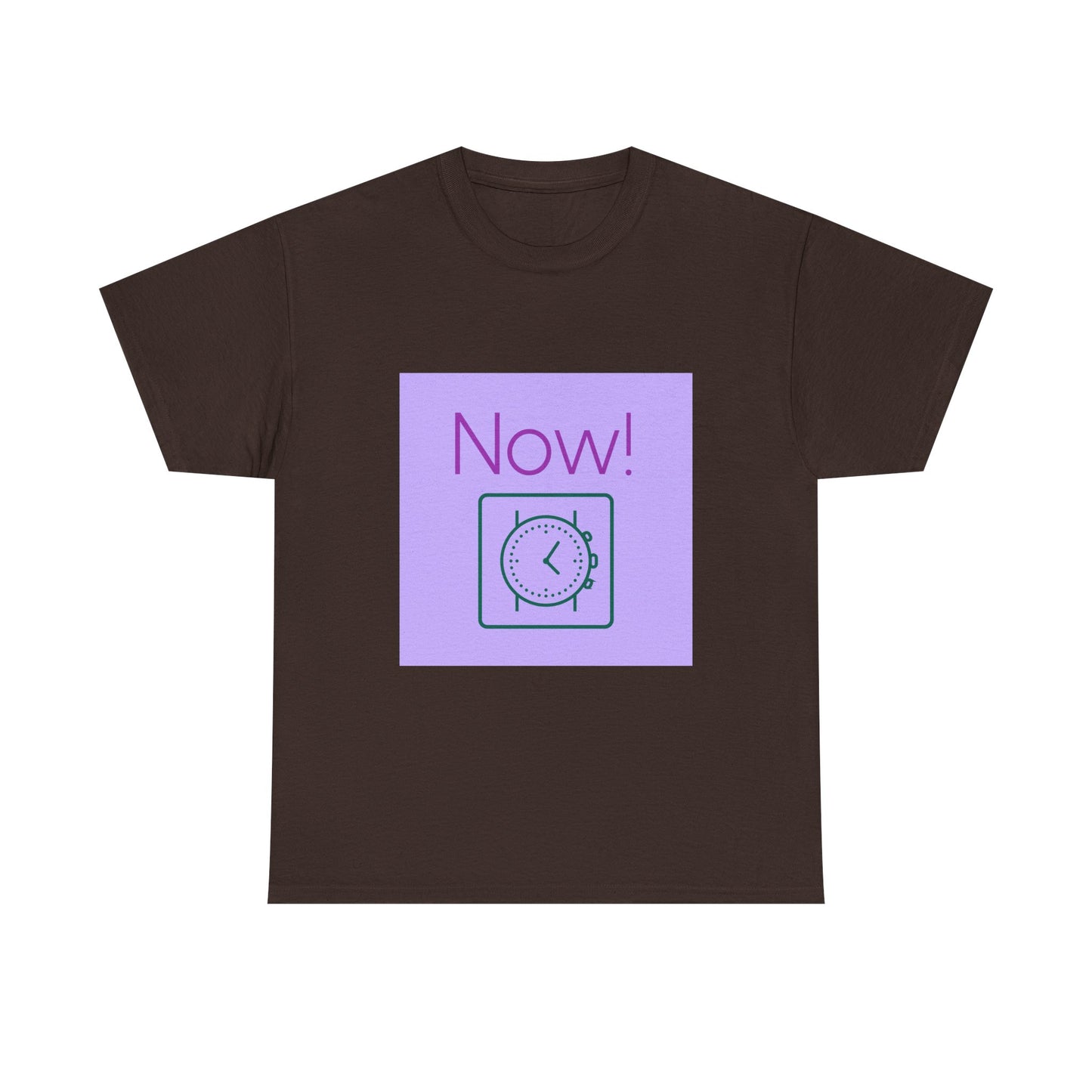 Now! Graphic Tee — Retro Clock Motivational T‑Shirt