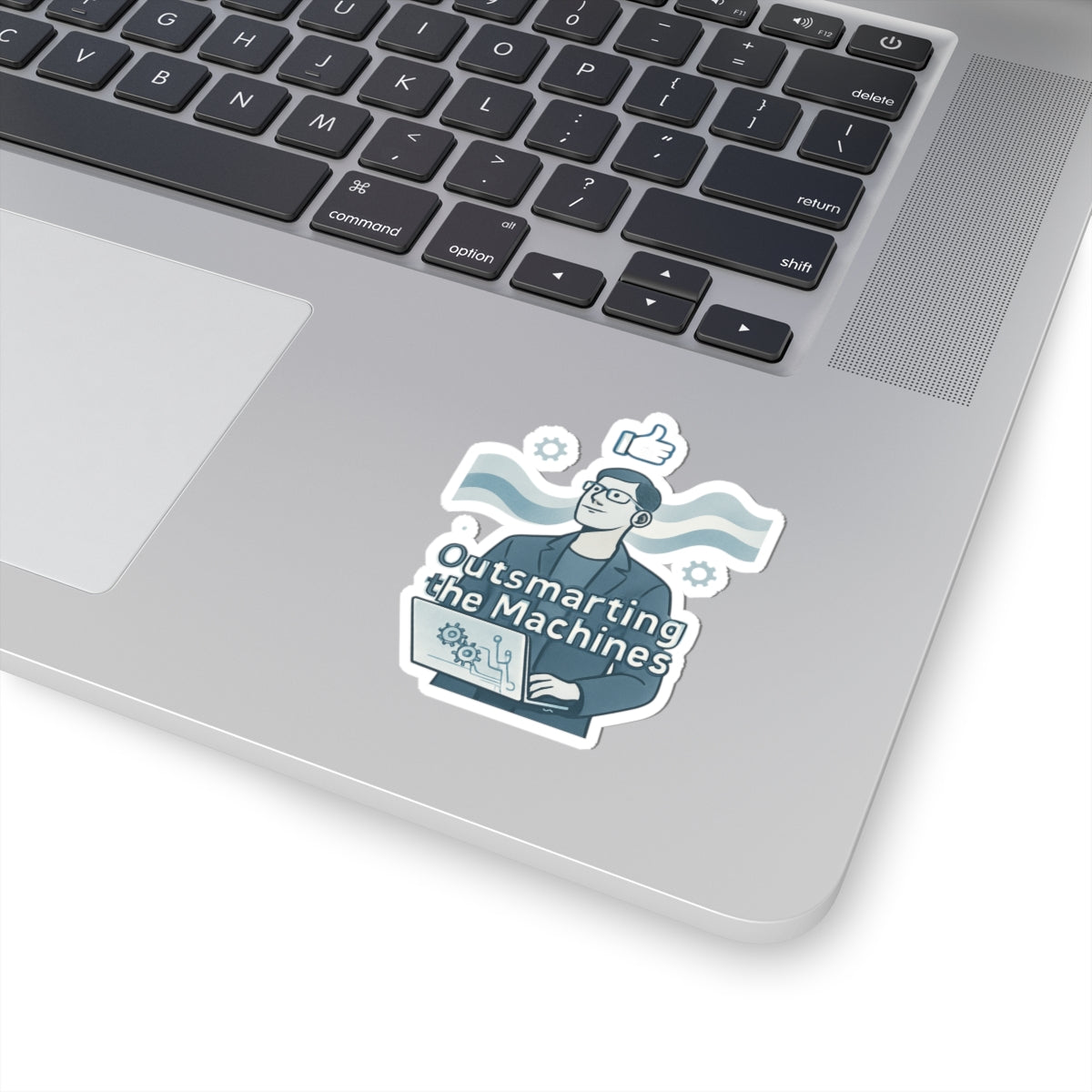 Kiss-Cut Sticker — “Outsmarting the Machines” Tech Laptop Decal
