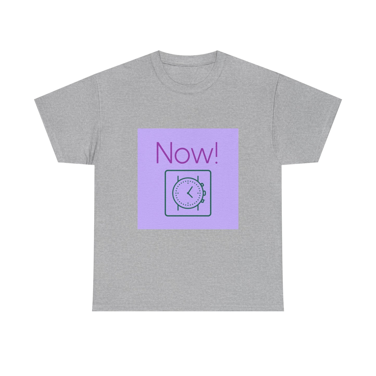 Now! Graphic Tee — Retro Clock Motivational T‑Shirt