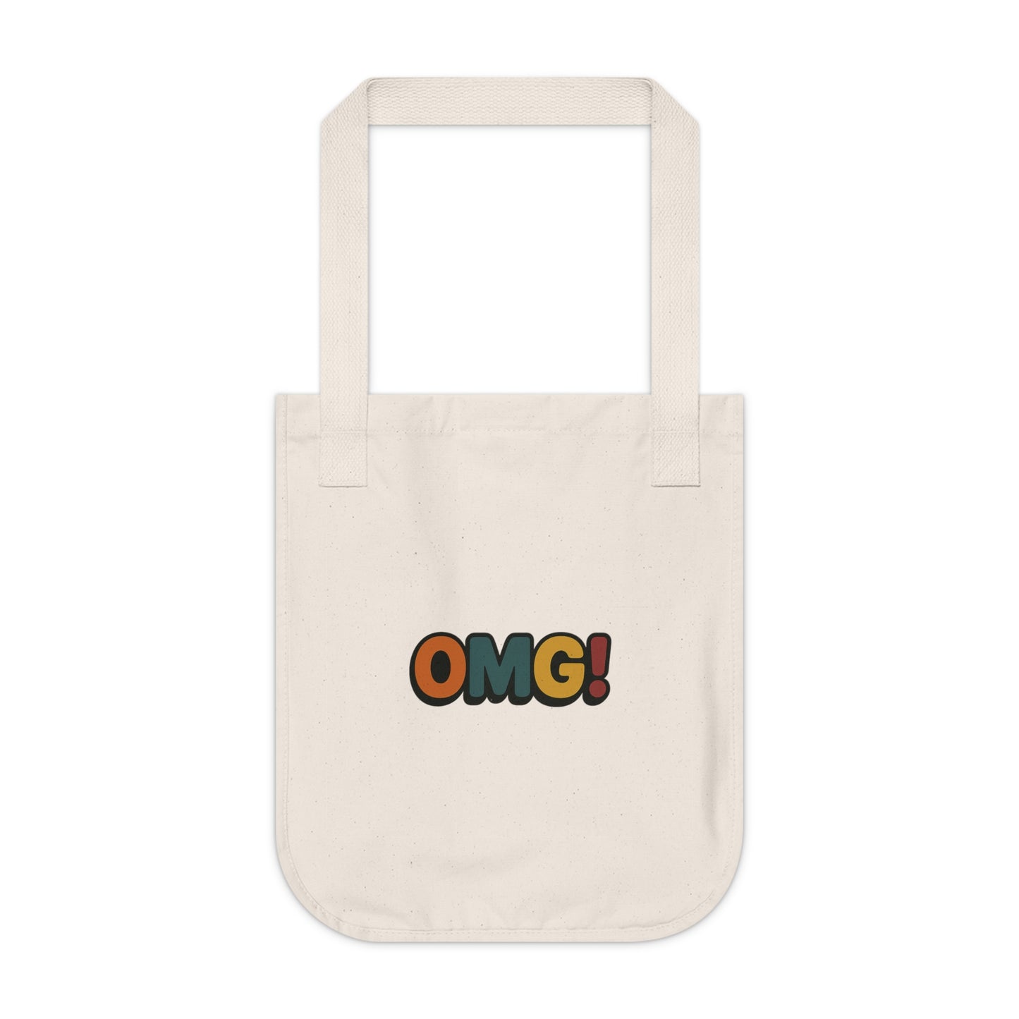 OMG! Retro Graphic Tote Bag — Organic Canvas Beach & Market Shopper