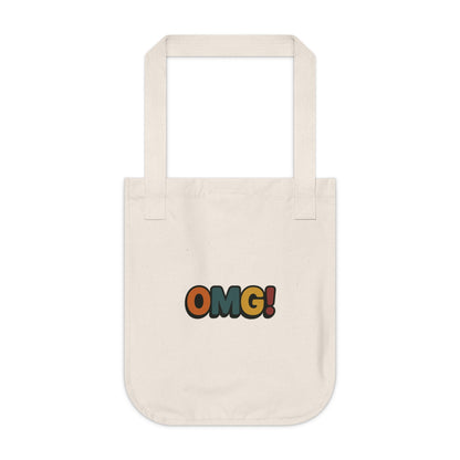 OMG! Retro Graphic Tote Bag — Organic Canvas Beach & Market Shopper
