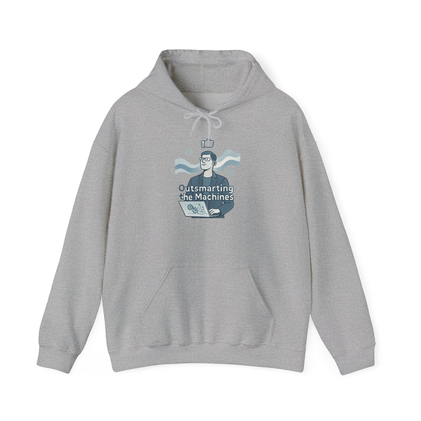 Outsmarting the Machines Hoodie — Retro Tech AI Graphic Sweatshirt