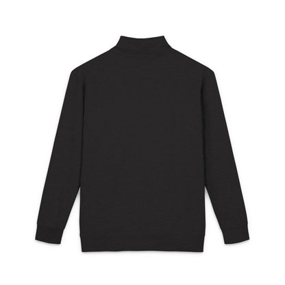 Embroidered 'OMG!' Fleece Pullover — Cozy Casual Quarter-Zip Sweatshirt