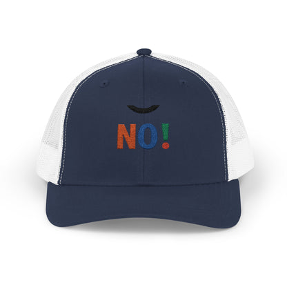 NO! Multicolor Embroidered Trucker Cap — Casual Snapback Hat