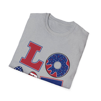 Patriotic LOVE T-Shirt – American Flag Stars & Stripes Fourth of July Tee