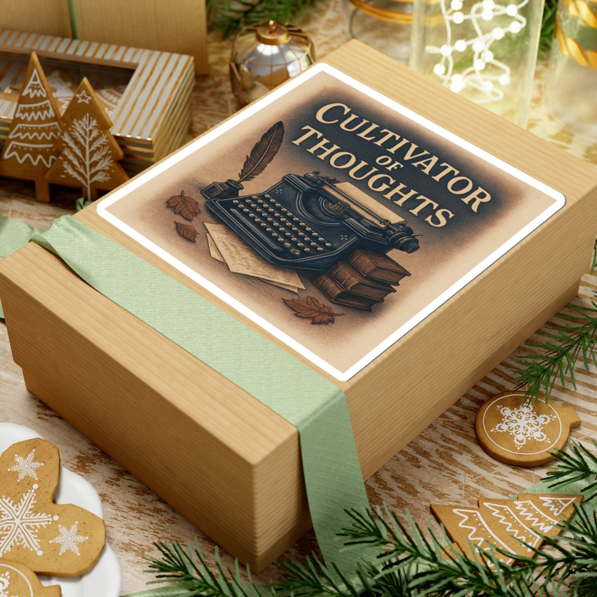 Cultivator of Thoughts Typewriter Sticker — Literary Writer Laptop Sticker