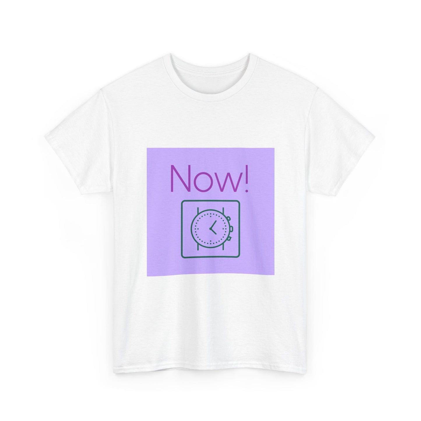 Now! Graphic Tee — Retro Clock Motivational T‑Shirt