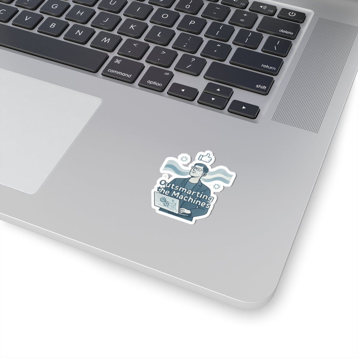 Kiss-Cut Sticker — “Outsmarting the Machines” Tech Laptop Decal