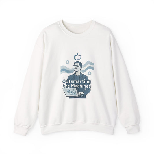 Crewneck Sweatshirt – “Outsmarting the Machines” Retro Tech Graphic
