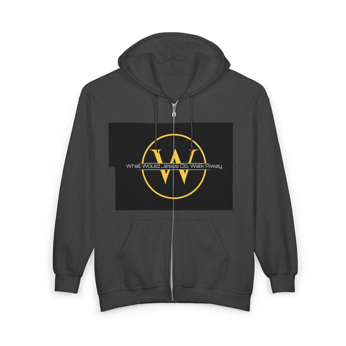 Zip Hoodie — Yellow Circle W Logo with "What Would We Do Without You" Text